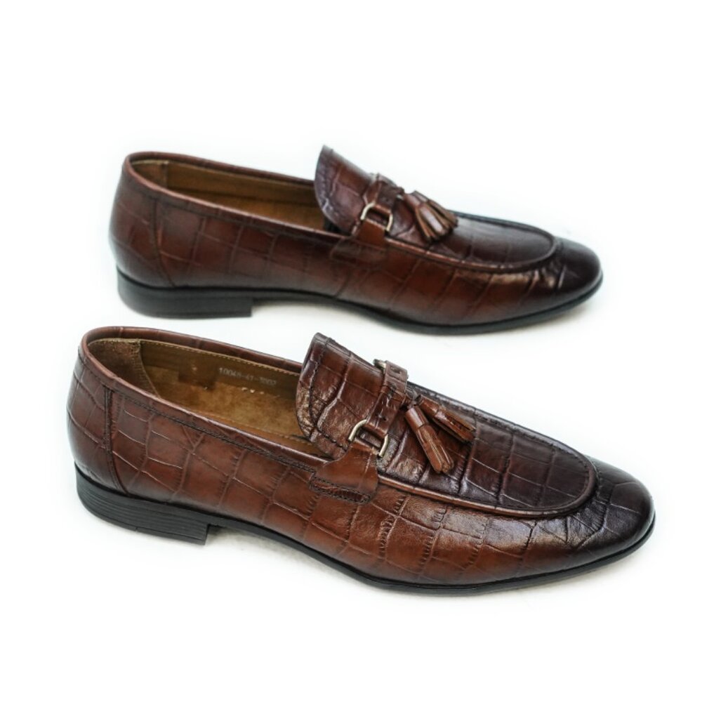 Bashwood Handmade Brown Tussle Style Leather Loafers